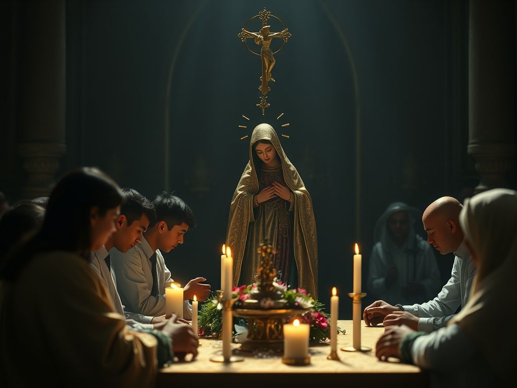 Colar com elementos religiosos
