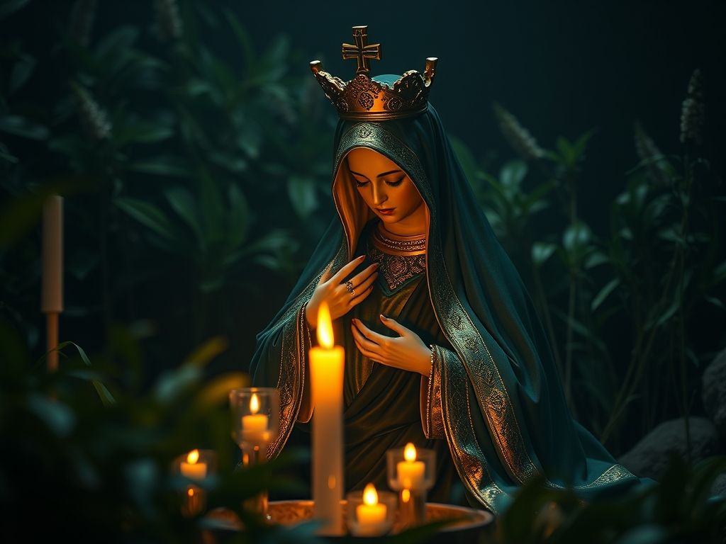 Colar com pingente de Nossa Senhora