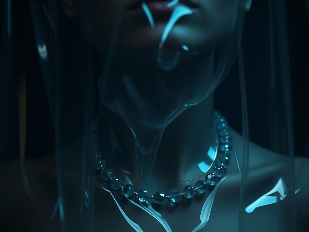 Colar de cristal transparente