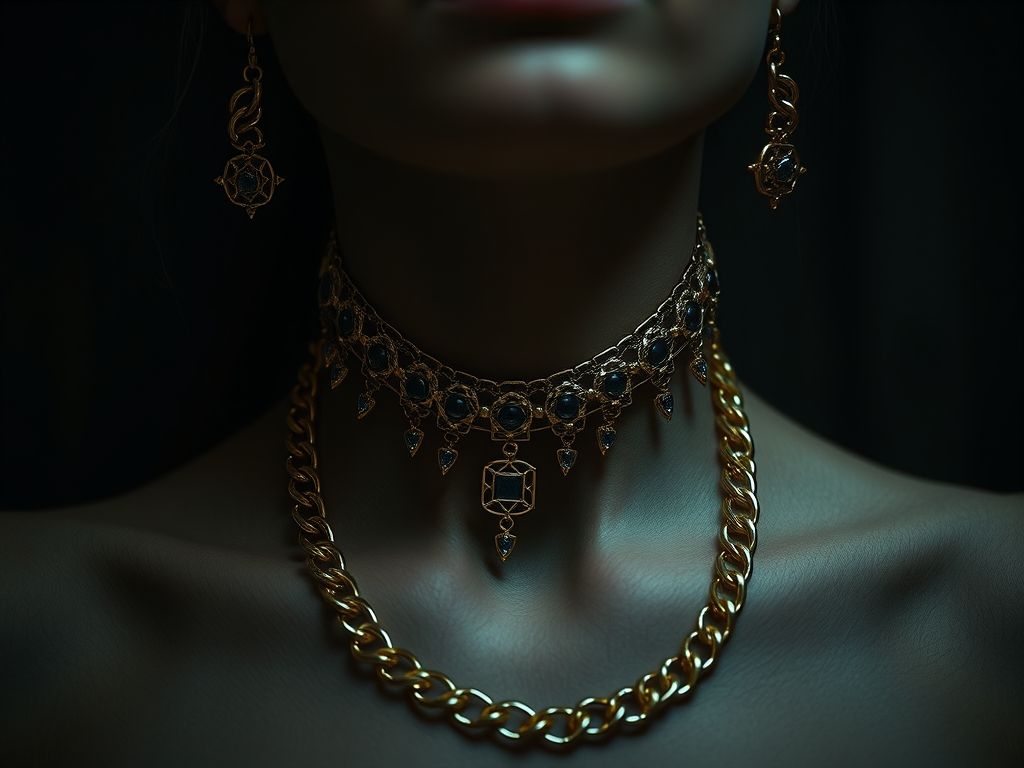 Colar de metal dourado